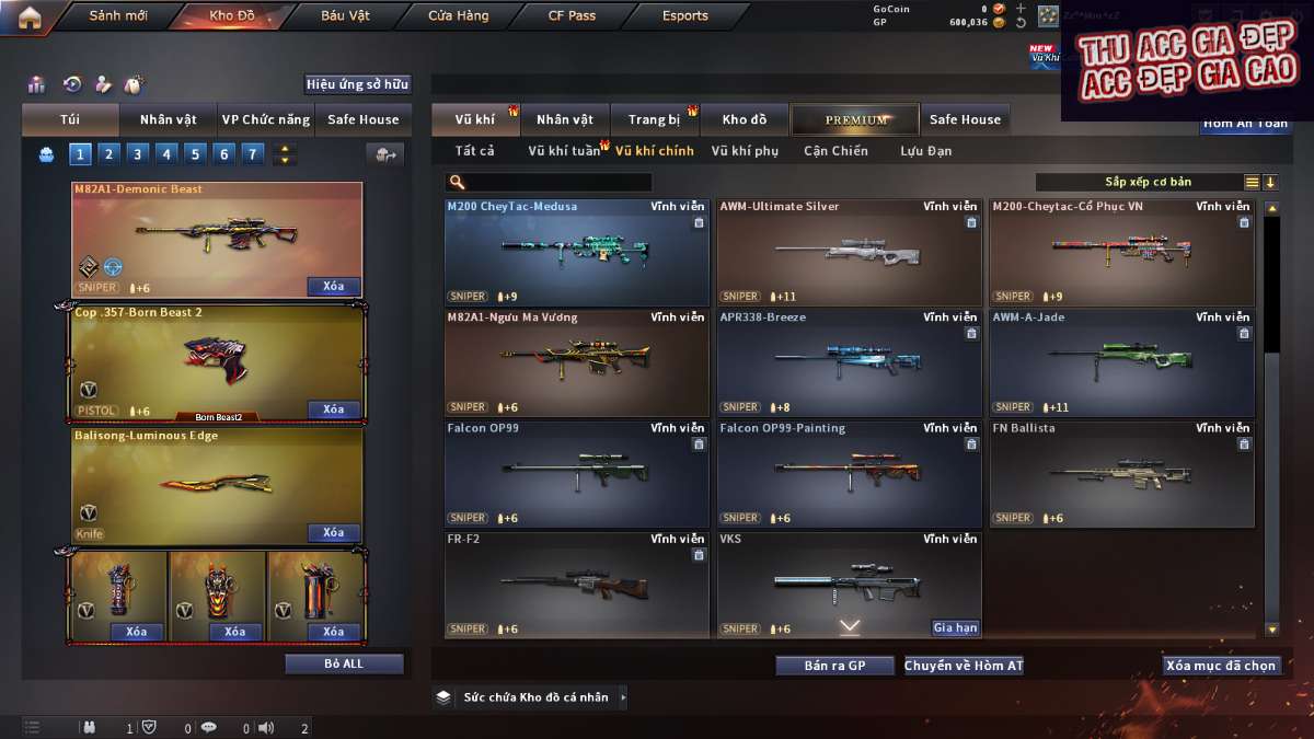 shop acc cf uy tin gia re
